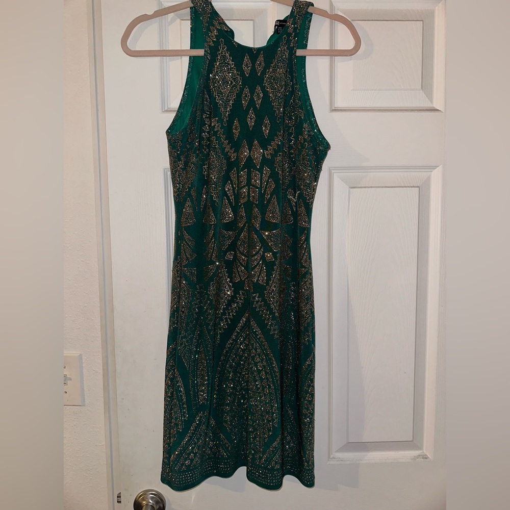 Green and Gold Sparkly Dress Size 1/2